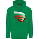 Curled Bulgaria Flag Bulgarian Day Football Childrens Kids Hoodie Irish Green