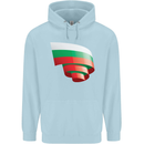 Curled Bulgaria Flag Bulgarian Day Football Childrens Kids Hoodie Light Blue