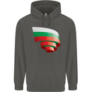 Curled Bulgaria Flag Bulgarian Day Football Childrens Kids Hoodie Storm Grey
