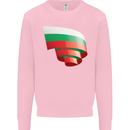 Curled Bulgaria Flag Bulgarian Day Football Kids Sweatshirt Jumper Light Pink