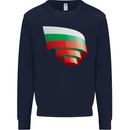 Curled Bulgaria Flag Bulgarian Day Football Kids Sweatshirt Jumper Navy Blue