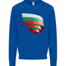 Curled Bulgaria Flag Bulgarian Day Football Kids Sweatshirt Jumper Royal Blue