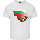 Curled Bulgaria Flag Bulgarian Day Football Kids T-Shirt Childrens White