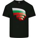 Curled Bulgaria Flag Bulgarian Day Football Mens Cotton T-Shirt Tee Top Black
