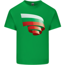 Curled Bulgaria Flag Bulgarian Day Football Mens Cotton T-Shirt Tee Top Irish Green