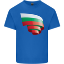 Curled Bulgaria Flag Bulgarian Day Football Mens Cotton T-Shirt Tee Top Royal Blue