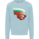 Curled Bulgaria Flag Bulgarian Day Football Mens Sweatshirt Jumper Light Blue