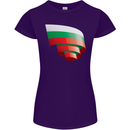 Curled Bulgaria Flag Bulgarian Day Football Womens Petite Cut T-Shirt Purple