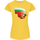 Curled Bulgaria Flag Bulgarian Day Football Womens Petite Cut T-Shirt Yellow
