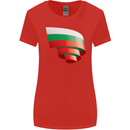 Curled Bulgaria Flag Bulgarian Day Football Womens Wider Cut T-Shirt Red
