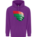 Curled Burkina Faso Flag Day Football Childrens Kids Hoodie Purple
