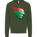 Curled Burkina Faso Flag Day Football Kids Sweatshirt Jumper Forest Green