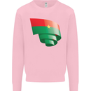 Curled Burkina Faso Flag Day Football Kids Sweatshirt Jumper Light Pink