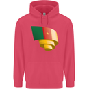 Curled Cameroon Flag Cameroonian Day Football Childrens Kids Hoodie Heliconia