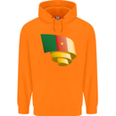 Curled Cameroon Flag Cameroonian Day Football Childrens Kids Hoodie Orange