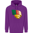 Curled Cameroon Flag Cameroonian Day Football Childrens Kids Hoodie Purple