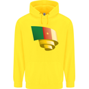 Curled Cameroon Flag Cameroonian Day Football Childrens Kids Hoodie Yellow