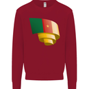 Curled Cameroon Flag Cameroonian Day Football Kids Sweatshirt Jumper Red