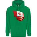 Curled Canada Flag Canadian Day Football Childrens Kids Hoodie Irish Green
