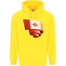 Curled Canada Flag Canadian Day Football Childrens Kids Hoodie Yellow