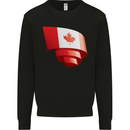 Curled Canada Flag Canadian Day Football Kids Sweatshirt Jumper Black