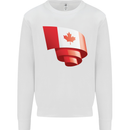 Curled Canada Flag Canadian Day Football Kids Sweatshirt Jumper White