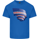 Curled Cape Verde Flag Verdean Day Football Mens Cotton T-Shirt Tee Top Royal Blue