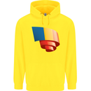 Curled Chad Flag Chadian Day Football Childrens Kids Hoodie Yellow