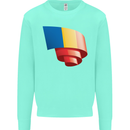 Curled Chad Flag Chadian Day Football Kids Sweatshirt Jumper Peppermint
