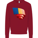 Curled Chad Flag Chadian Day Football Kids Sweatshirt Jumper Red