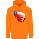 Curled Chile Flag Chilean Day Football Childrens Kids Hoodie Orange
