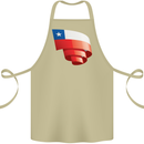 Curled Chile Flag Chilean Day Football Cotton Apron 100% Organic Khaki
