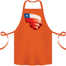 Curled Chile Flag Chilean Day Football Cotton Apron 100% Organic Orange