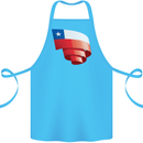 Curled Chile Flag Chilean Day Football Cotton Apron 100% Organic Turquoise