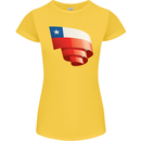 Curled Chile Flag Chilean Day Football Womens Petite Cut T-Shirt Yellow