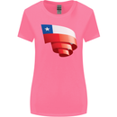 Curled Chile Flag Chilean Day Football Womens Wider Cut T-Shirt Azalea