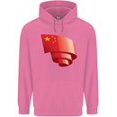 Curled China Flag Chinese Day Football Childrens Kids Hoodie Azalea