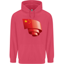 Curled China Flag Chinese Day Football Childrens Kids Hoodie Heliconia