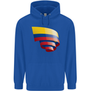 Curled Columbia Flag Columbian Day Football Childrens Kids Hoodie Royal Blue