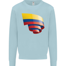 Curled Columbia Flag Columbian Day Football Mens Sweatshirt Jumper Light Blue