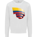 Curled Columbia Flag Columbian Day Football Mens Sweatshirt Jumper White