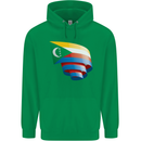 Curled Comoros Flag Comorian Day Football Childrens Kids Hoodie Irish Green
