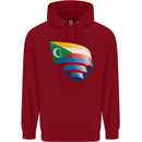 Curled Comoros Flag Comorian Day Football Childrens Kids Hoodie Red