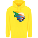 Curled Comoros Flag Comorian Day Football Childrens Kids Hoodie Yellow