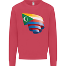 Curled Comoros Flag Comorian Day Football Kids Sweatshirt Jumper Heliconia