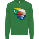 Curled Comoros Flag Comorian Day Football Kids Sweatshirt Jumper Irish Green