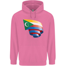 Curled Comoros Flag Comorian Day Football Mens 80% Cotton Hoodie Azelea