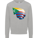 Curled Comoros Flag Comorian Day Football Mens Sweatshirt Jumper Sports Grey