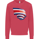 Curled Costa Rica Flag Rican Day Football Kids Sweatshirt Jumper Heliconia