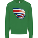 Curled Costa Rica Flag Rican Day Football Kids Sweatshirt Jumper Irish Green